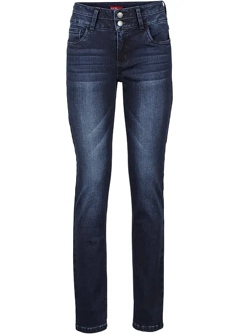 Slim-Jeans High Waist, Shaping-Ultra-Soft in blau von vorne - bonprix