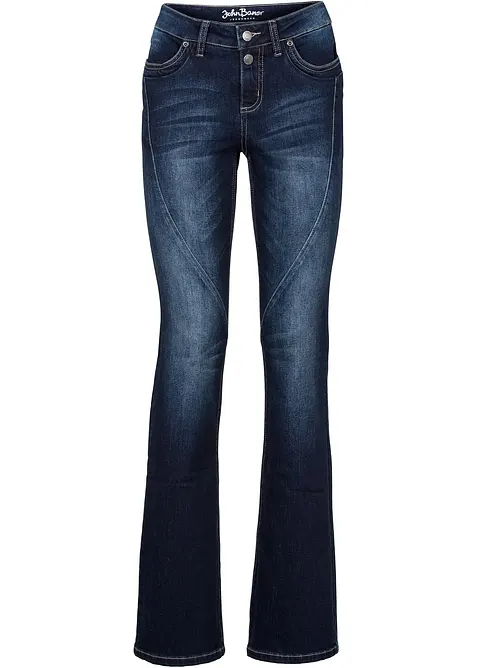 Bootcut Jeans Mid Waist, Stretch in blau von vorne - bonprix