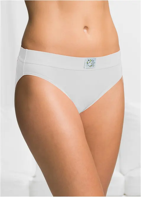 Slip mit weicher Baumwolle (10er Pack) in weiß von vorne - bonprix