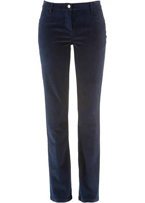 Cordhose aus Baumwoll-Mix in blau von vorne - bonprix