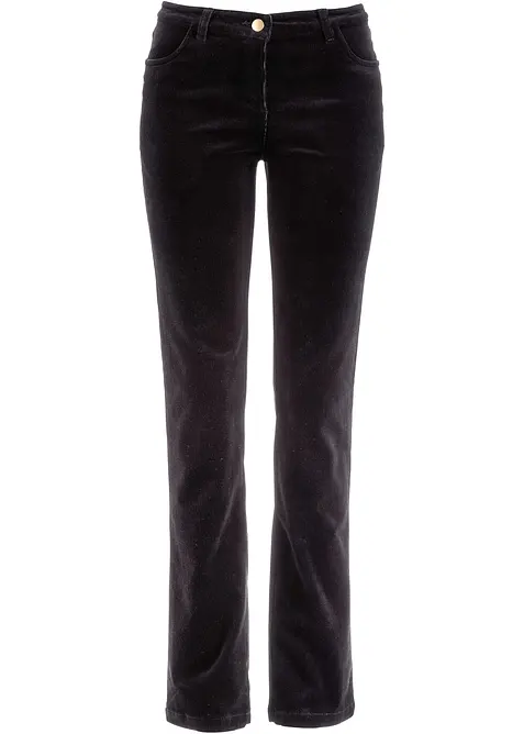 Cordhose aus Baumwoll-Mix in schwarz von vorne - bonprix
