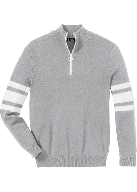 Pullover in Regular Fit in grau von vorne - bonprix