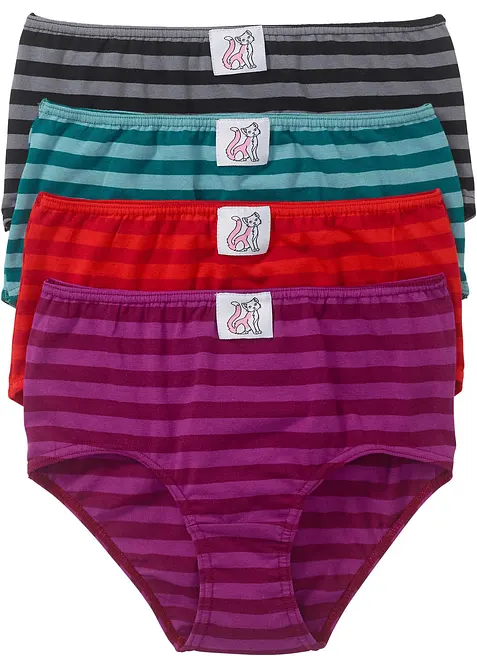 Maxislip mit weicher Baumwolle (4er Pack) in rot von vorne - bonprix