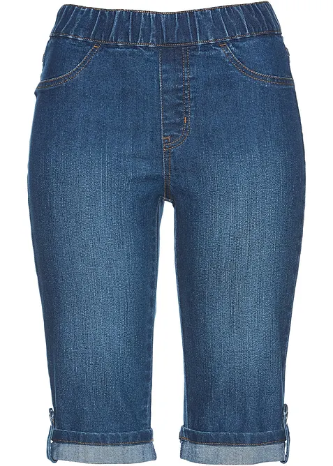 Jeans-Bermuda mit Bequembund in blau von vorne - bonprix