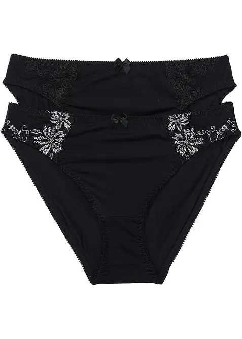 Slip (2er-Pack) in schwarz - bonprix