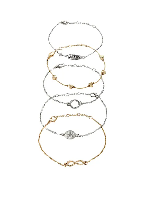Armbandset (5-tlg. Set) in silber - bonprix