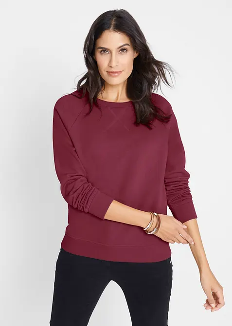 Sweatshirt in rot von vorne (im Anschnitt) - bonprix