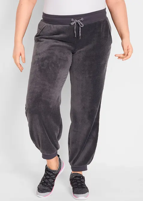 Jogginghose mit Komfortbund in grau von vorne - bonprix