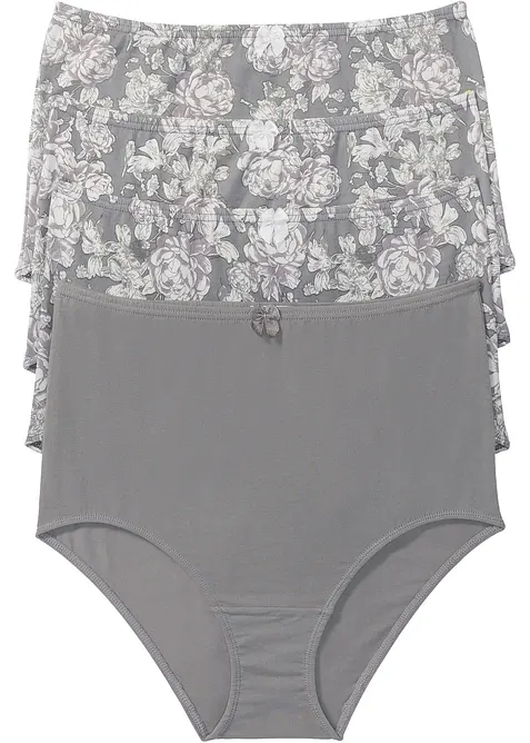 Highwaist Slip (4er Pack) in grau von vorne - bonprix