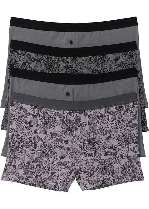 Damen Boxer mit weicher Baumwolle (4er Pack) in lila von vorne - bonprix