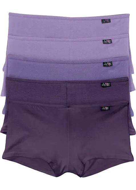 Panty mit weicher Bio-Baumwolle (5er Pack) in lila von vorne - bonprix