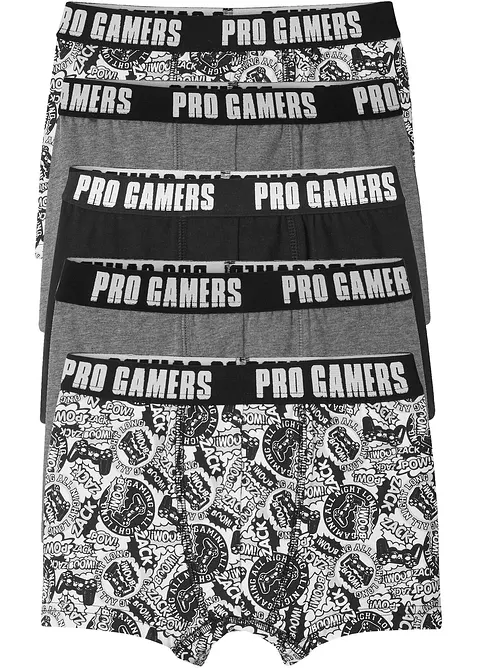 Boxershorts (5er-Pack) in schwarz von vorne - bonprix
