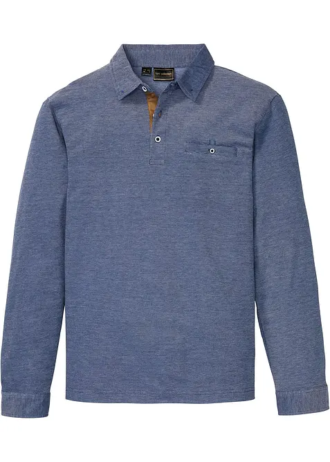Poloshirt aus robustem Piqué in blau von vorne - bonprix