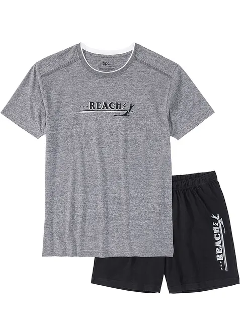 Shorty mit weicher Baumwolle in grau von vorne - bonprix