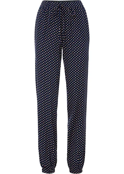 Schlupfhose aus reiner Viskose in blau von vorne - bonprix