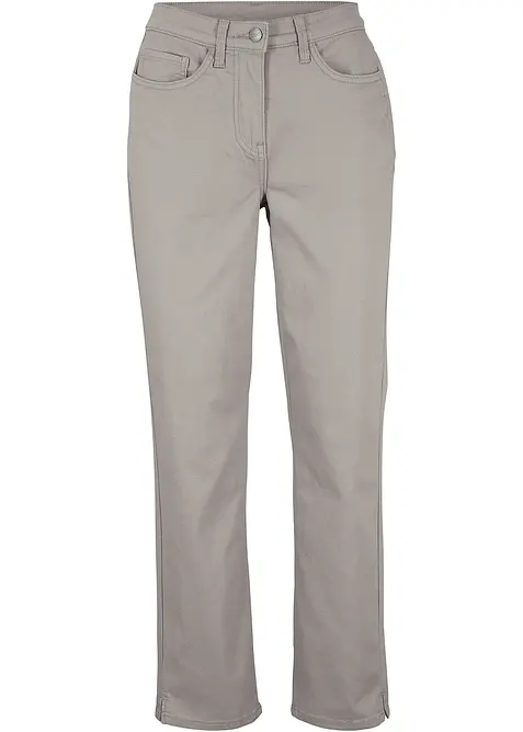 Hose aus elastischem  Baumwoll-Mix in grau von vorne - bonprix