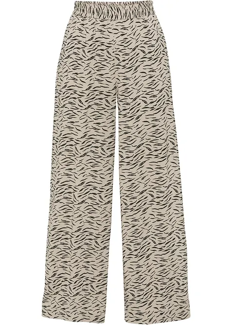 Bedruckte Palazzo-Hose in beige von vorne - bonprix