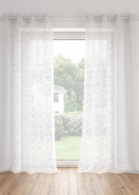 Transparente Gardine aus feinem Voile (1er Pack) in weiß - bonprix