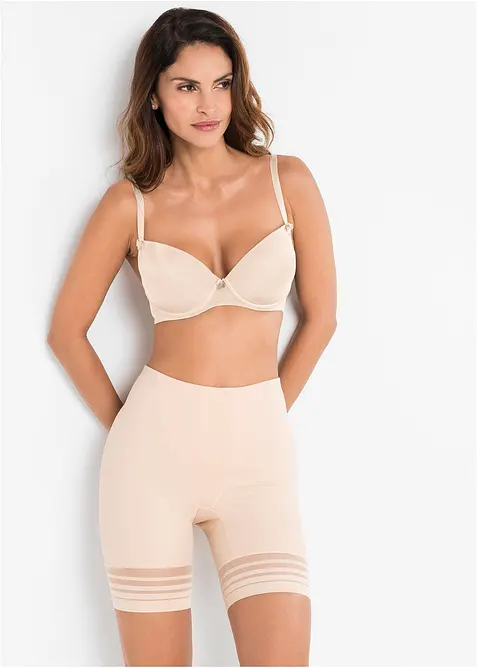 Shape Hose mit mittlerer Formkraft in beige von vorne (Totalaufnahme) - bonprix