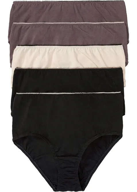 Maxislip mit weicher Baumwolle (5er Pack) in schwarz von vorne - bonprix