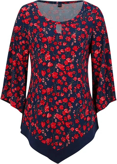 Shirt-Tunika in blau von vorne - bonprix