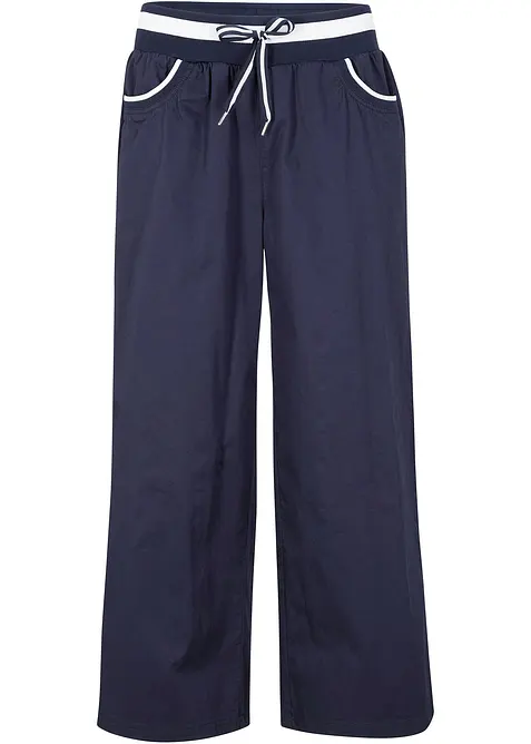 Culotte aus elastischem Baumwoll-Mix in blau von vorne - bonprix