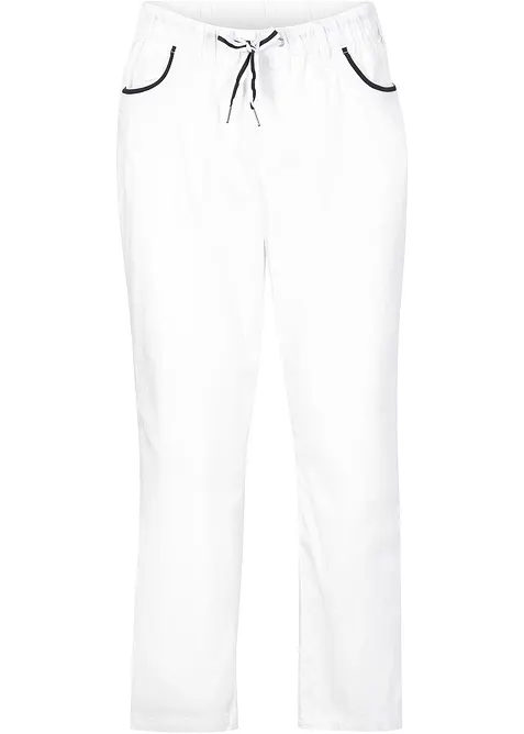 7/8-Hose aus elastischem Baumwoll-Mix in weiß von vorne - bonprix