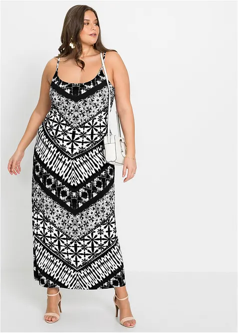 Maxikleid mit Trägern in schwarz im Look von vorne (Totalaufnahme) - bonprix