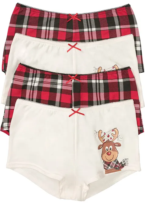 Maxipanty mit Baumwolle (4er Pack) in weiß von vorne - bonprix