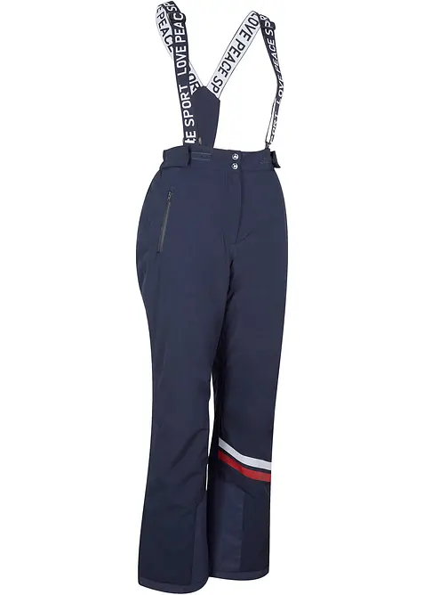 Ski Funktions-Thermohose mit abnehmbaren Trägern, wasserdicht in blau von vorne - bonprix