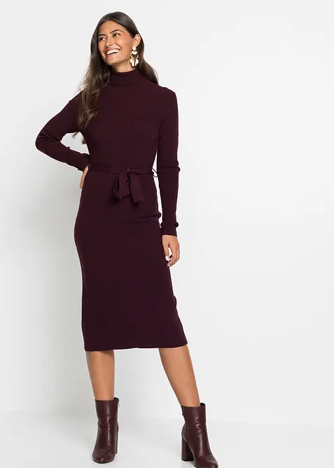 Strickkleid in rot im Look von vorne (Totalaufnahme) - bonprix