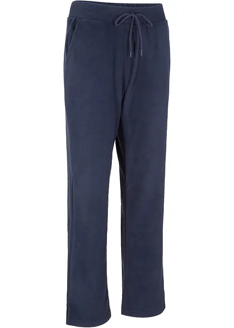 Schlupfhose aus Fleece in blau von vorne - bonprix