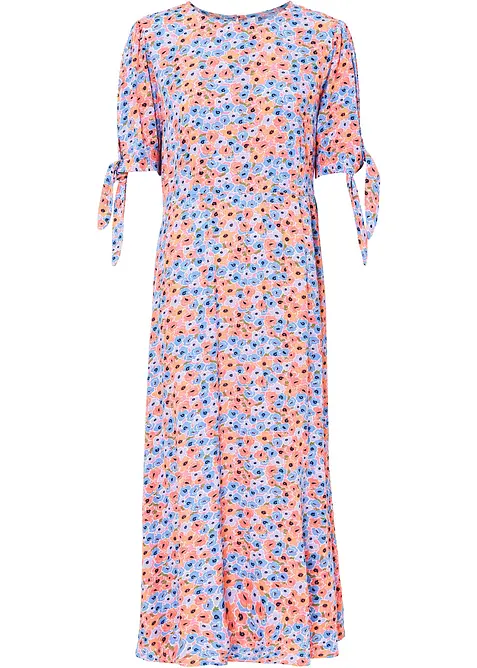 Midikleid aus reiner Viskose in lila von vorne - bonprix