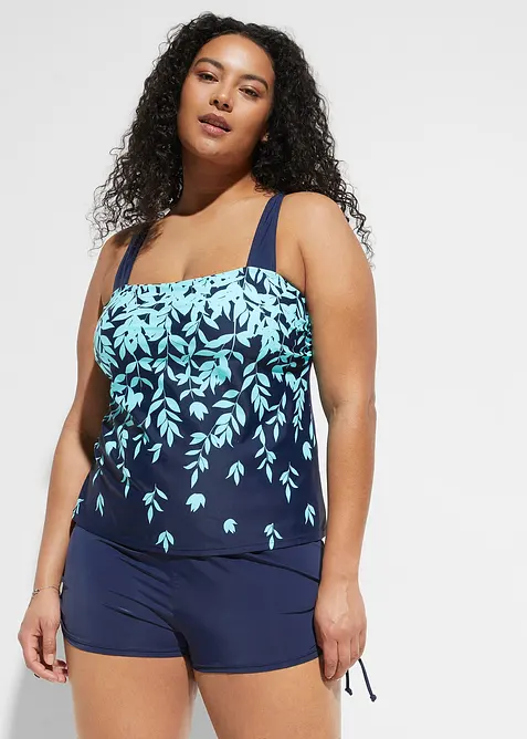 Tankini (2-tgl. Set) in blau von vorne (Totalaufnahme) - bonprix