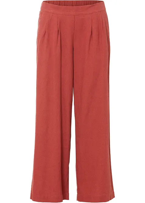 3/4-Hose aus Leinen-Viskose-Mix in rot von vorne - bonprix