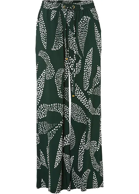 Marlenehose aus fließender Viskose in grün von vorne - bonprix