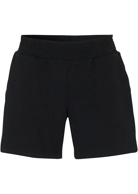 Sweat-Shorts aus Baumwoll-Mix in schwarz von vorne - bonprix