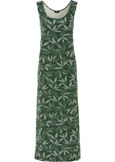Jersey-Maxikleid aus elastischem Viskose-Mix in grün von vorne - bonprix