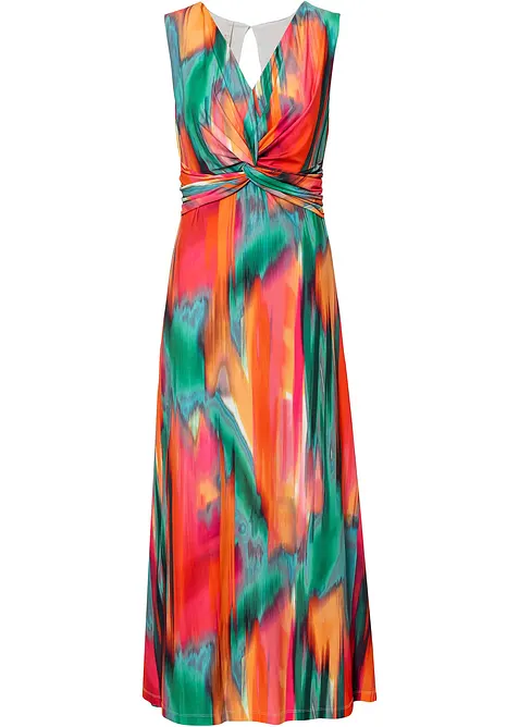 Maxikleid mit Knotendetail in grün von vorne - bonprix