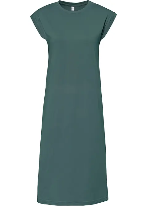 Shirtkleid aus Bio-Baumwolle in grün von vorne - bonprix
