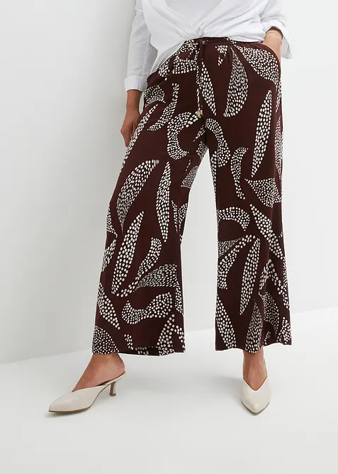 Marlenehose aus fließender Viskose in braun von vorne - bonprix
