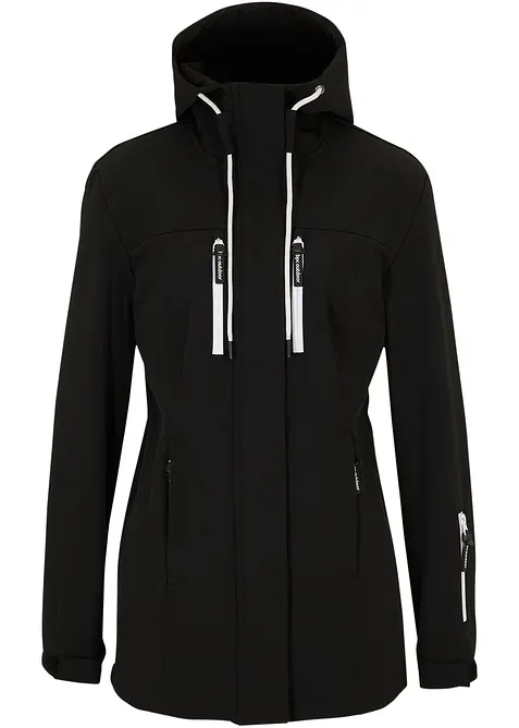 wasserabweisende Softshelljacke in schwarz von vorne - bonprix
