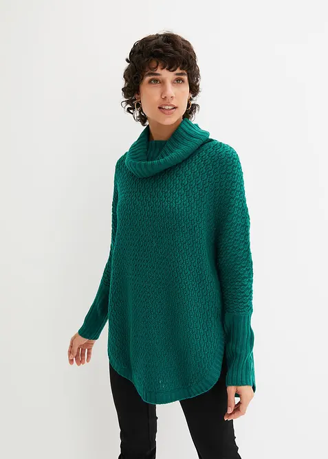 Oversize-Pullover in grün von vorne (im Anschnitt) - bonprix