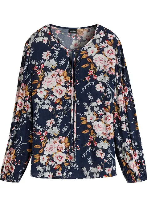 Bluse aus fließender Viskose in blau von vorne - bonprix
