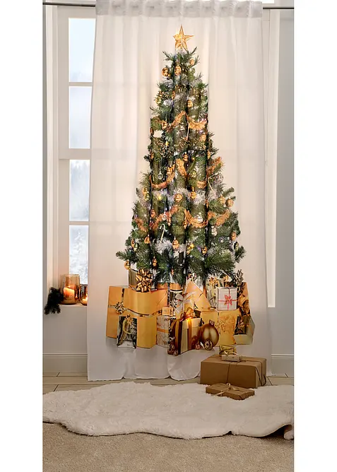 LED Vorhang mit Weihnachtsbaum Druck (1er Pack) in weiß - bonprix