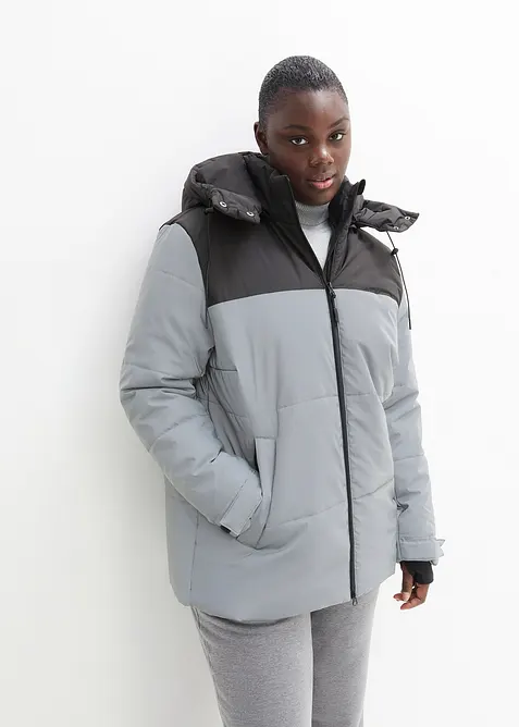 reflektierende, gesteppte Funktions-Jacke in silber von vorne (im Anschnitt) - bonprix