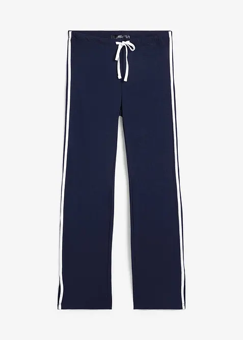 Jersey-Hose aus Baumwolle mit Stretch in blau von vorne - bonprix