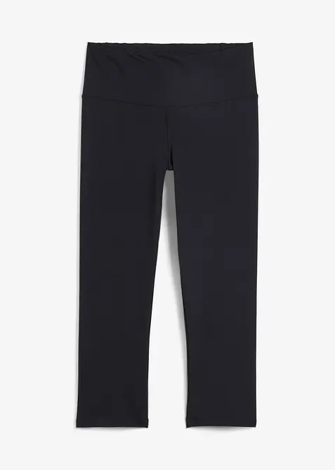 Shaping Sport-Leggings mit Tasche, 3/4-Länge in schwarz von vorne - bonprix