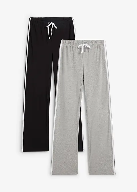 Jersey-Hose aus Baumwolle mit Stretch (2er Pack) in schwarz von vorne - bonprix