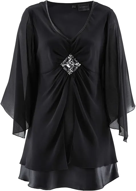 Tunikabluse in schwarz von vorne - bonprix
